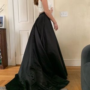 2-Piece White & Black Prom Dress